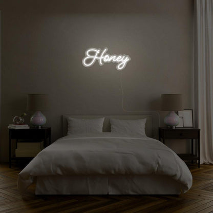 Blue Honey Led Neon Sign Modern Bedroom Wall Decor | Shineneon