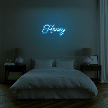 Blue Honey Led Neon Sign Modern Bedroom Wall Decor | Shineneon