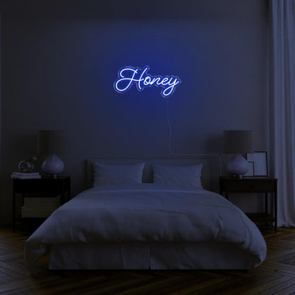 Blue Honey Led Neon Sign Modern Bedroom Wall Decor | Shineneon