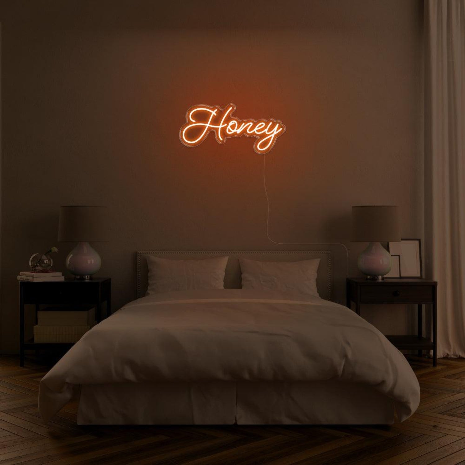 Blue Honey Led Neon Sign Modern Bedroom Wall Decor | Shineneon