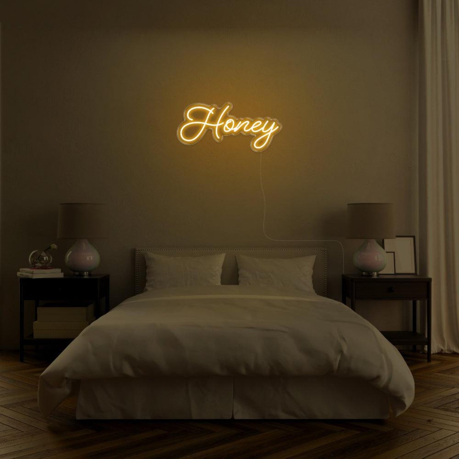 Blue Honey Led Neon Sign Modern Bedroom Wall Decor | Shineneon
