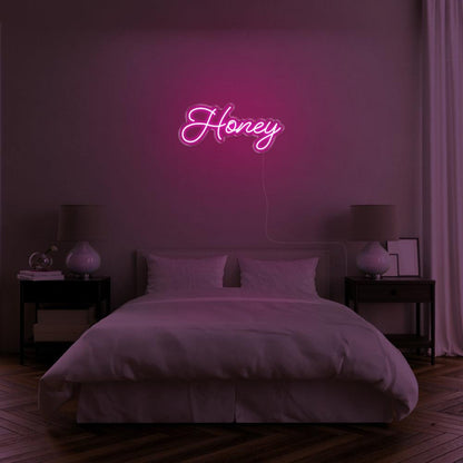Blue Honey Led Neon Sign Modern Bedroom Wall Decor | Shineneon