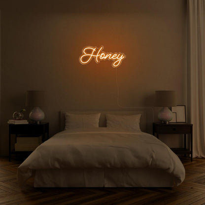 Blue Honey Led Neon Sign Modern Bedroom Wall Decor | Shineneon