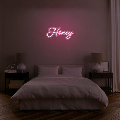 Blue Honey Led Neon Sign Modern Bedroom Wall Decor | Shineneon