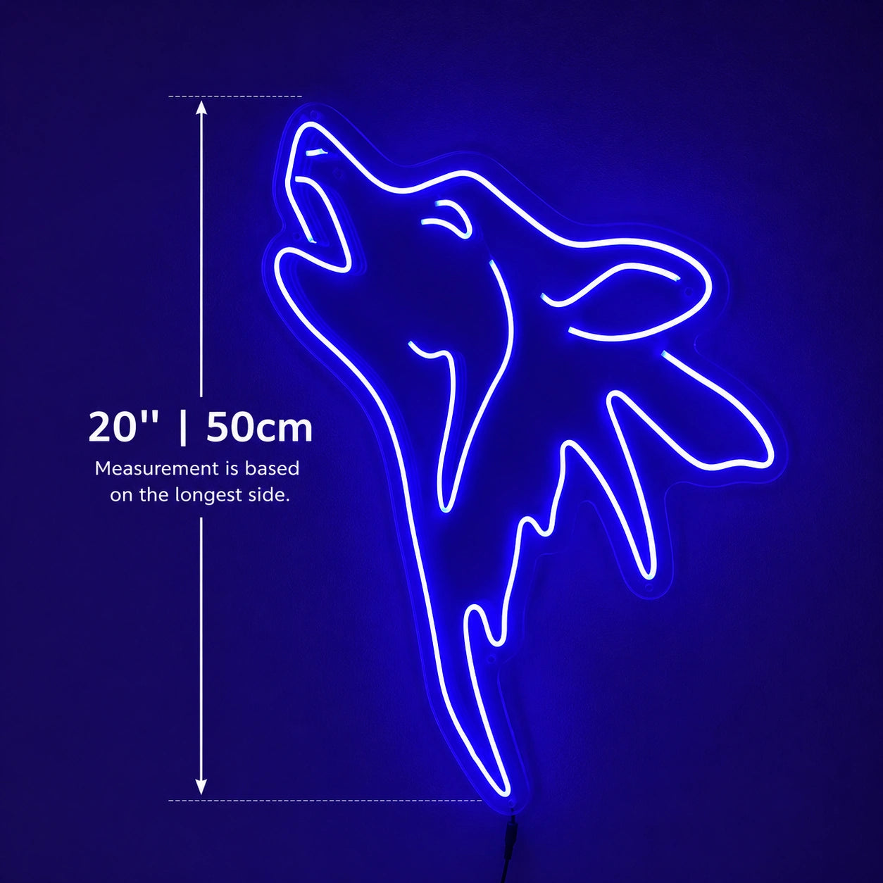 Blue Howling Wolf Neon Sign LED Neon Sign size image