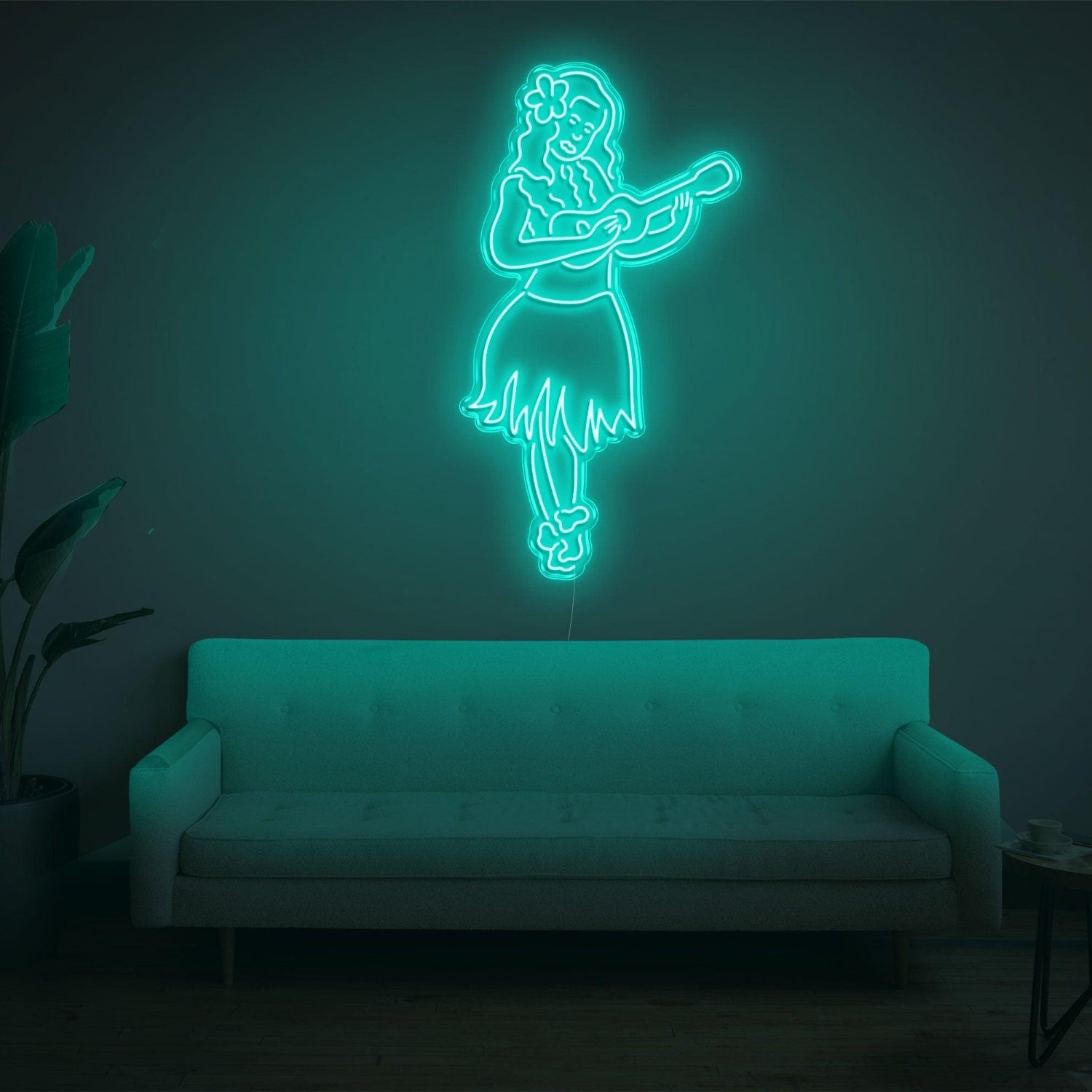 Blue Hula Girl Musician Led Neon Sign For Modern Home Decor | Shineneon
