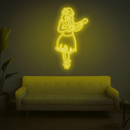 Blue Hula Girl Musician Led Neon Sign For Modern Home Decor | Shineneon