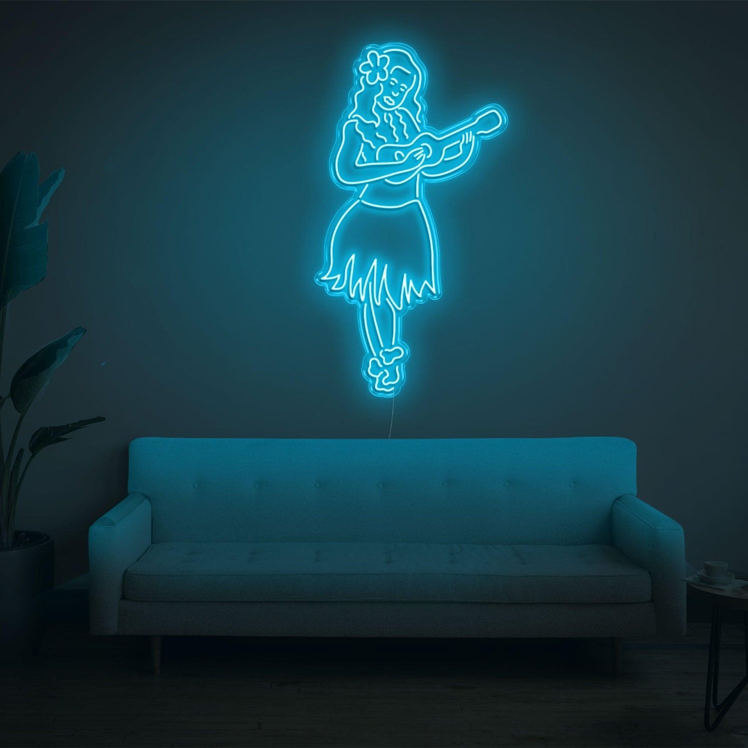 Blue Hula Girl Musician Led Neon Sign For Modern Home Decor | Shineneon