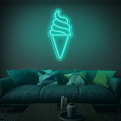 Blue Ice Cream Cone Led Neon Sign For Modern Living Room Home Decor | Shineneon