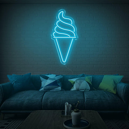 Blue Ice Cream Cone Led Neon Sign For Modern Living Room Home Decor | Shineneon