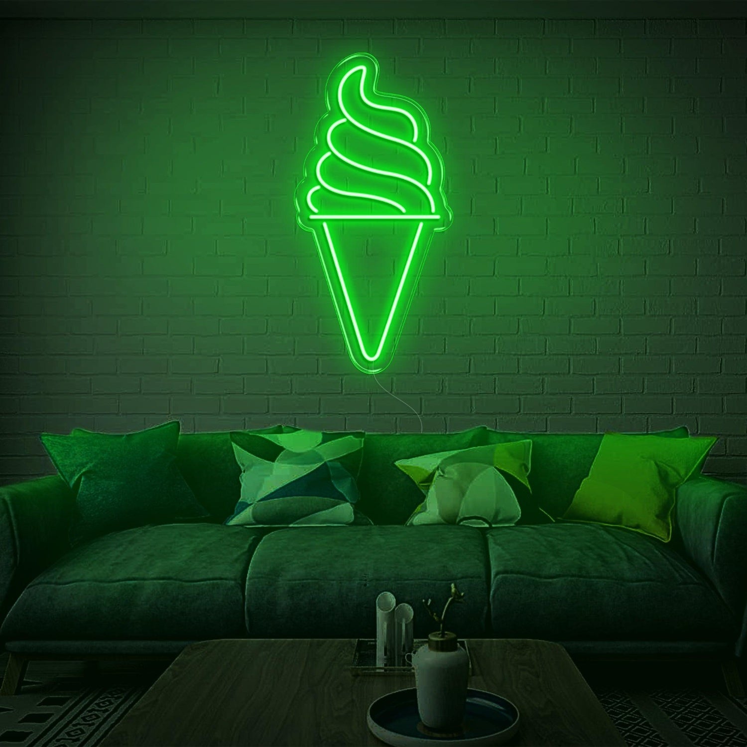 Blue Ice Cream Cone Led Neon Sign For Modern Living Room Home Decor | Shineneon
