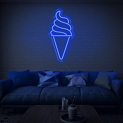 Blue Ice Cream Cone Led Neon Sign For Modern Living Room Home Decor | Shineneon