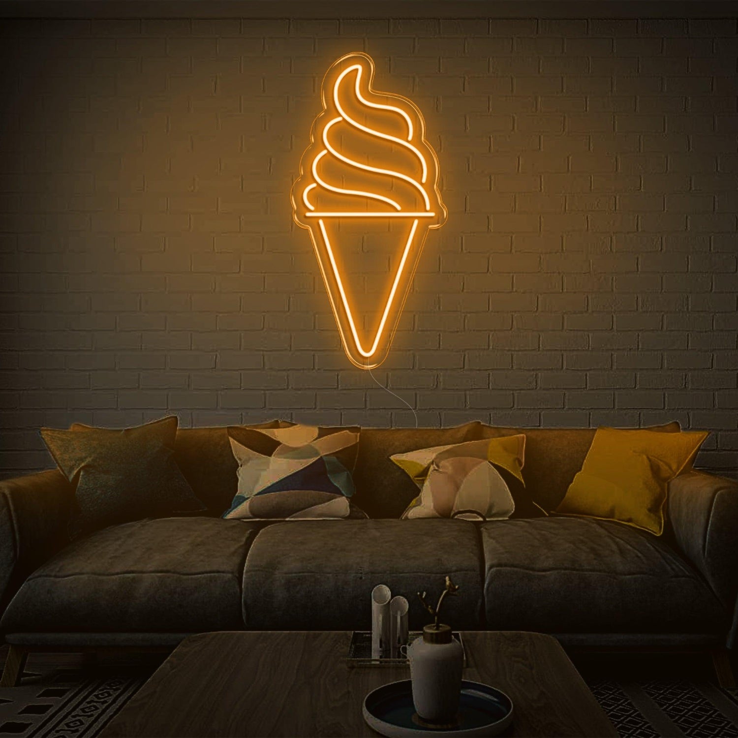 Blue Ice Cream Cone Led Neon Sign For Modern Living Room Home Decor | Shineneon