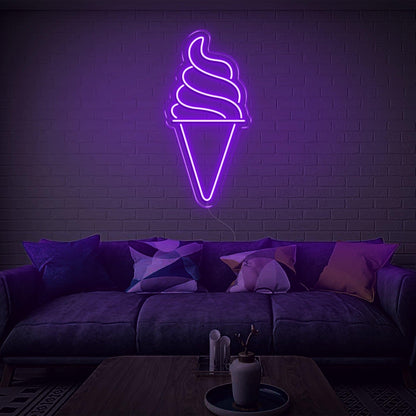 Blue Ice Cream Cone Led Neon Sign For Modern Living Room Home Decor | Shineneon