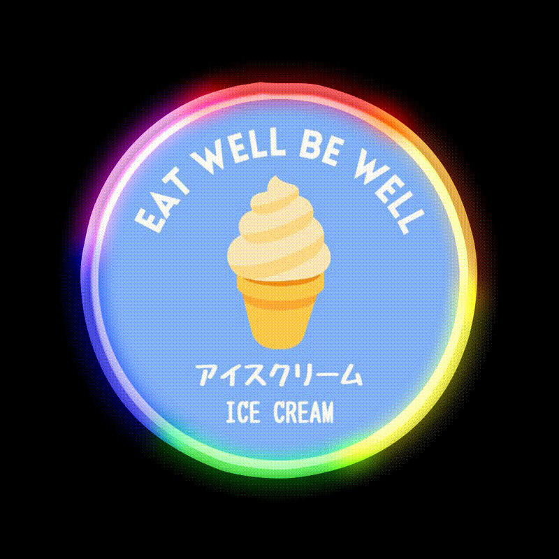 Blue Ice Cream Japanese Cafe Food Sweet Snack Food Led Neon Sign Rgb Color