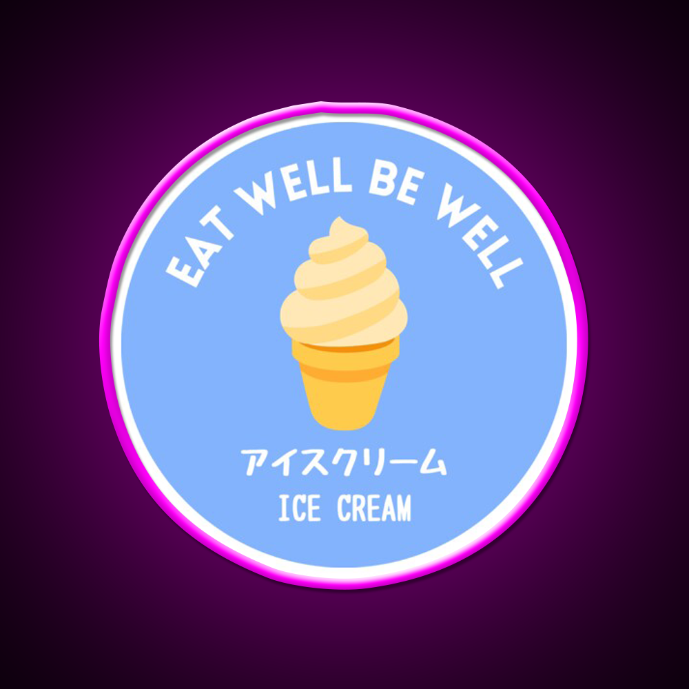 Blue Ice Cream Japanese Cafe Food Sweet Snack Food Led Neon Sign Rgb Color