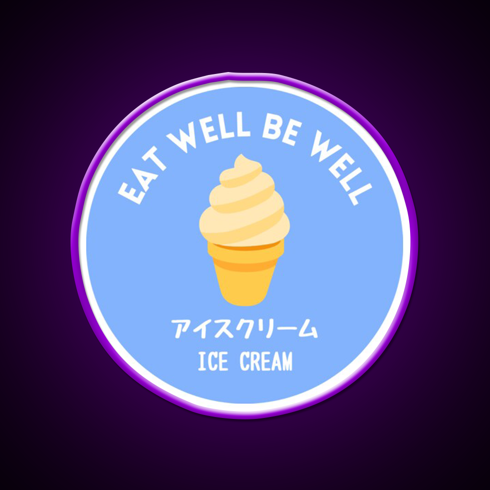 Blue Ice Cream Japanese Cafe Food Sweet Snack Food Led Neon Sign Rgb Color
