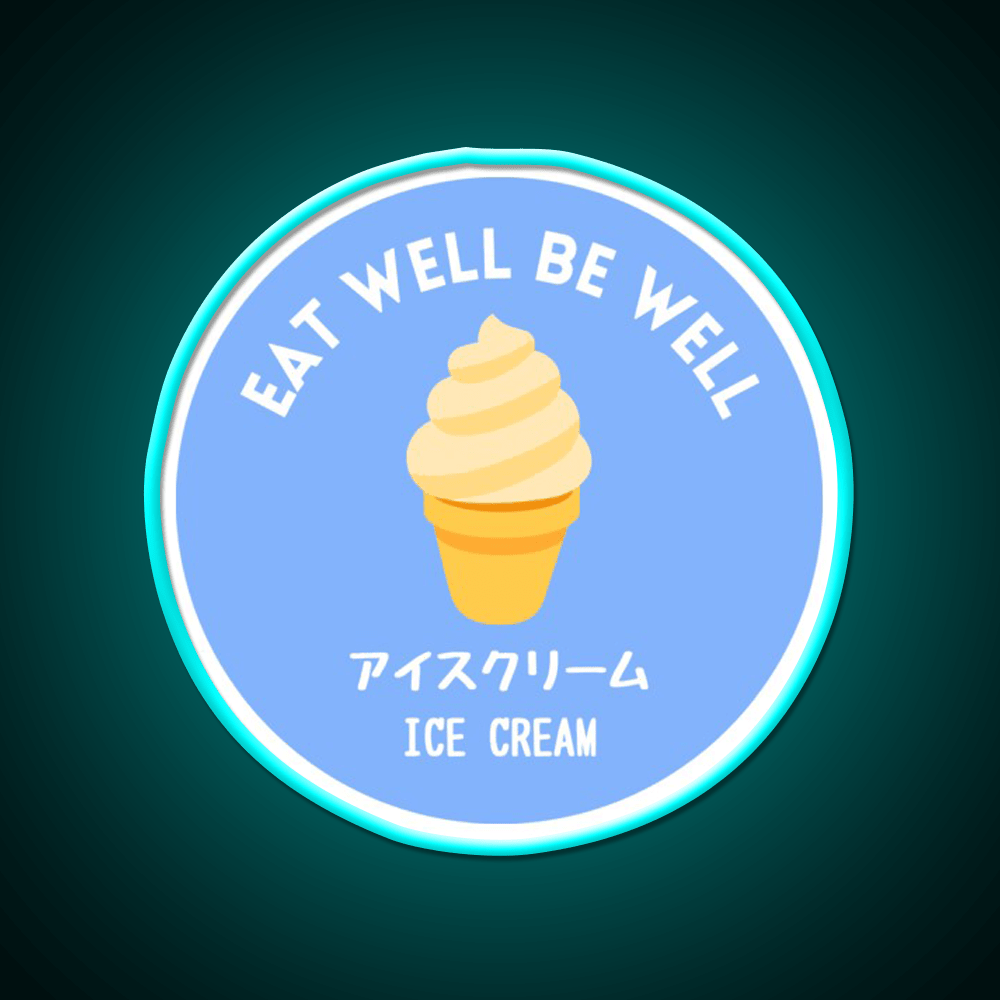 Blue Ice Cream Japanese Cafe Food Sweet Snack Food Led Neon Sign Rgb Color - Shineneon