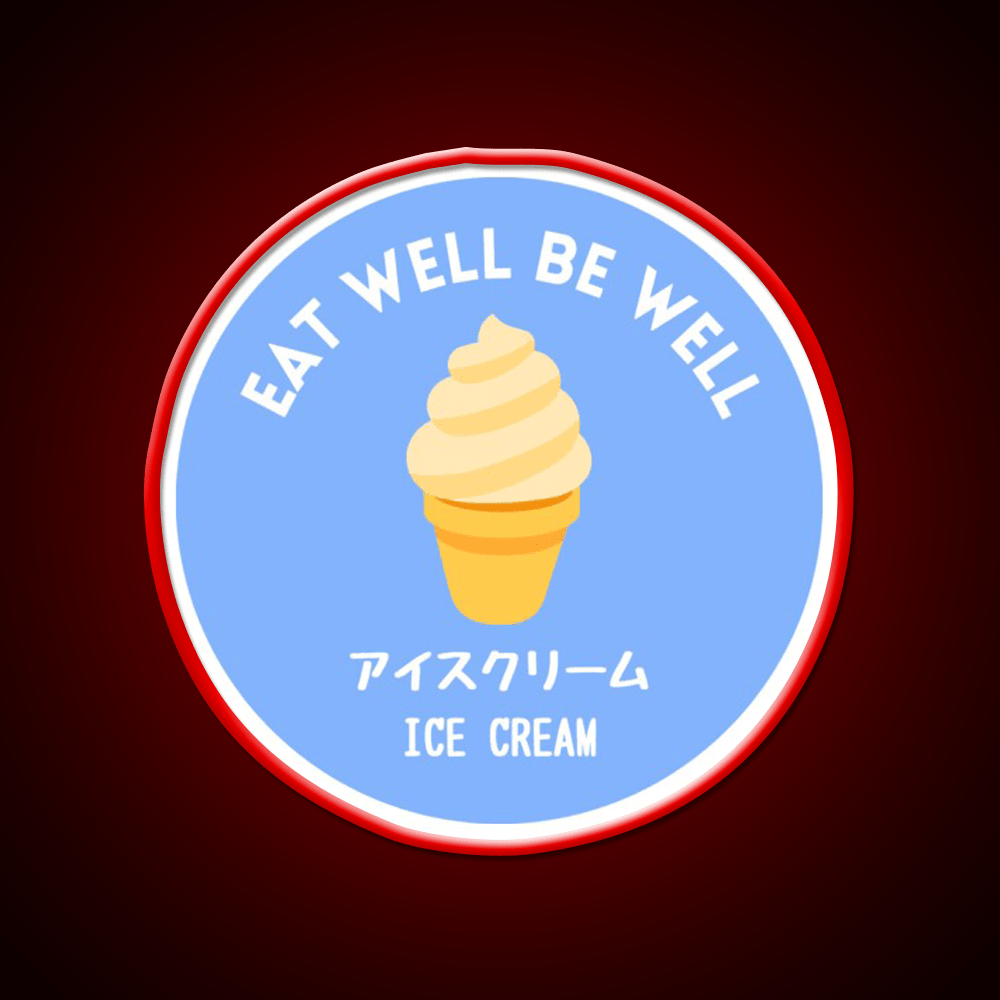 Blue Ice Cream Japanese Cafe Food Sweet Snack Food Led Neon Sign Rgb Color - Shineneon