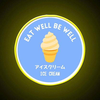 Blue Ice Cream Japanese Cafe Food Sweet Snack Food Led Neon Sign Rgb Color