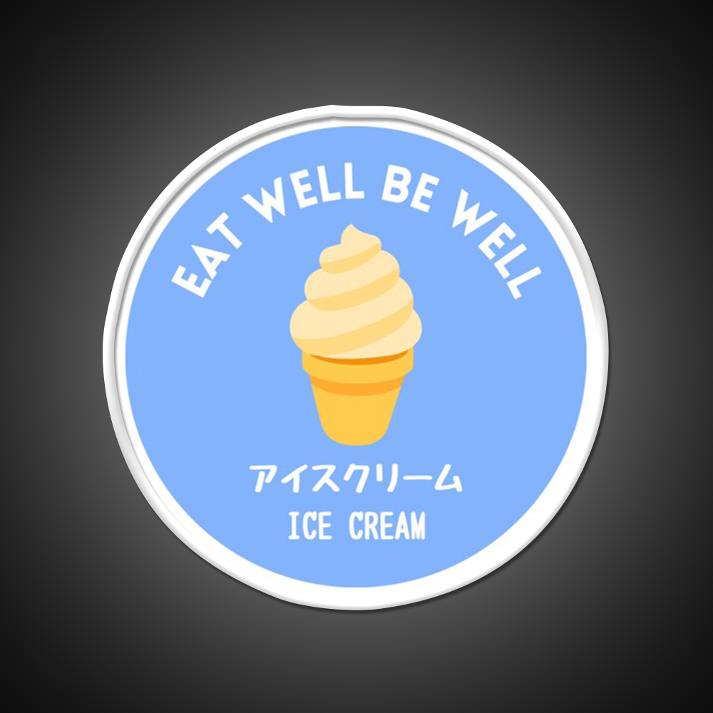 Blue Ice Cream Japanese Cafe Food Sweet Snack Food Led Neon Sign Rgb Color