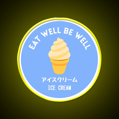 Blue Ice Cream Japanese Cafe Food Sweet Snack Food Led Neon Sign Rgb Color