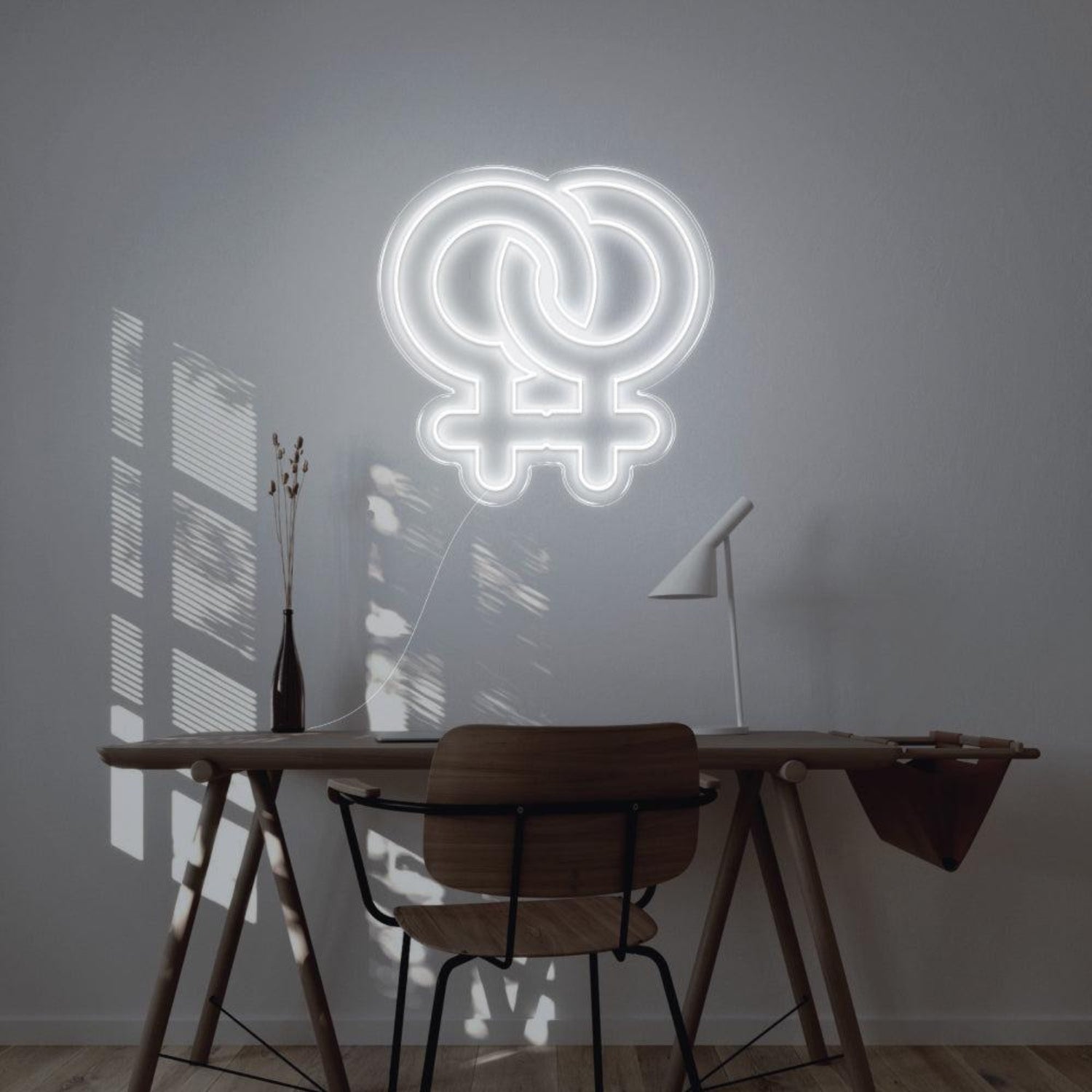 Blue Intertwined Female Symbols Led Neon Sign For Modern Indoor Decor | Shineneon