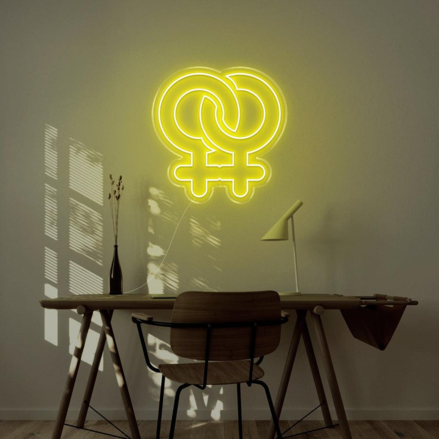 Blue Intertwined Female Symbols Led Neon Sign For Modern Indoor Decor | Shineneon