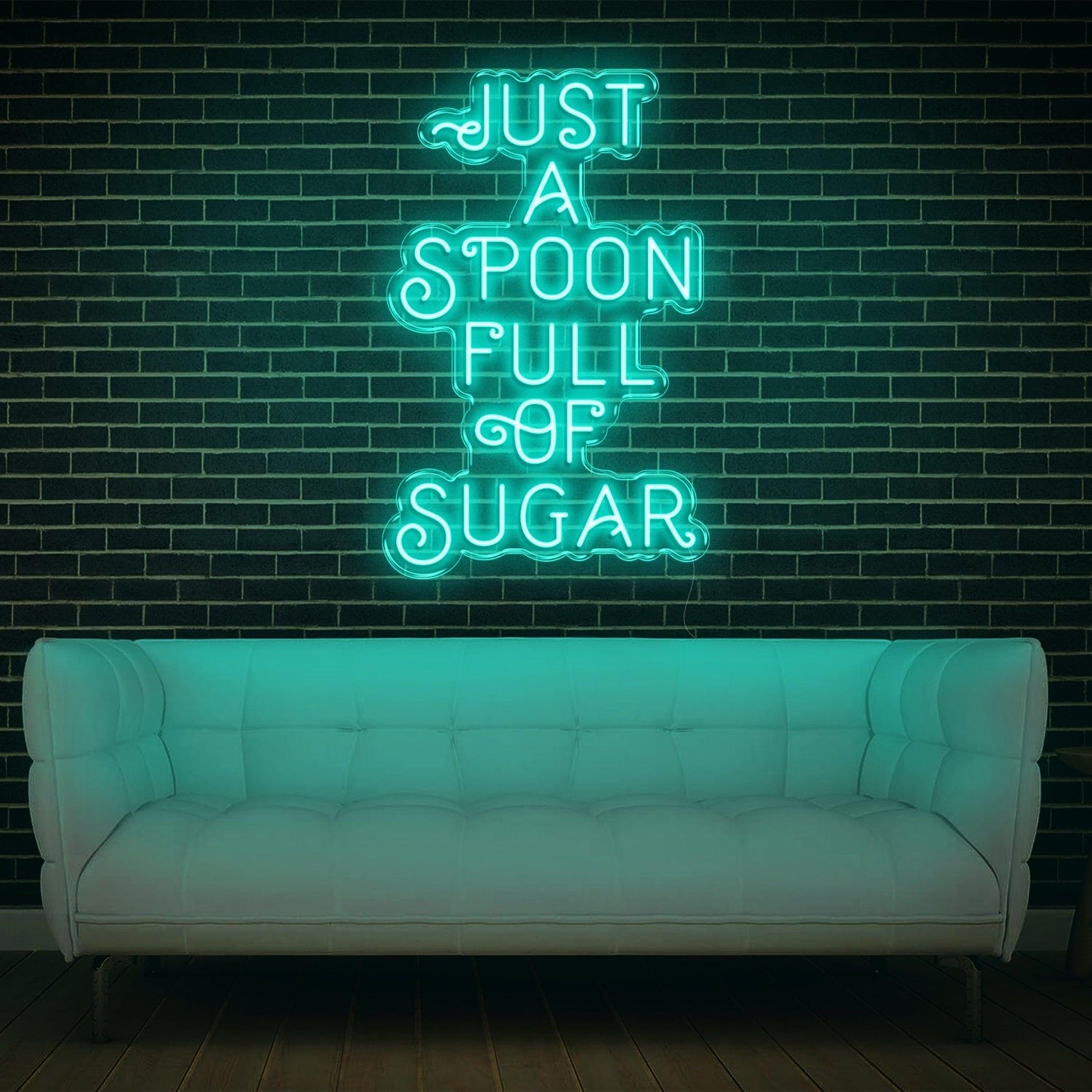 Blue Just A Spoon Full Of Sugar Led Neon Sign For Home Cafe Sweet Decor | Shineneon
