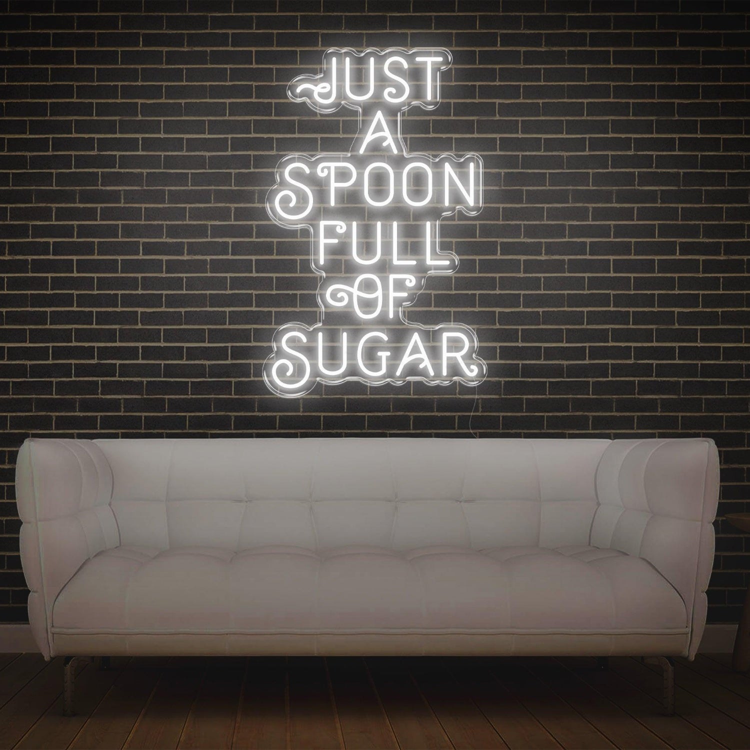 Blue Just A Spoon Full Of Sugar Led Neon Sign For Home Cafe Sweet Decor | Shineneon