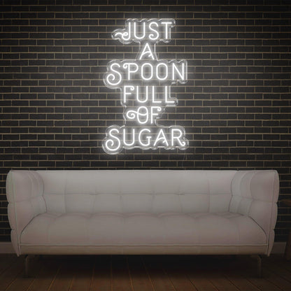 Blue Just A Spoon Full Of Sugar Led Neon Sign For Home Cafe Sweet Decor | Shineneon