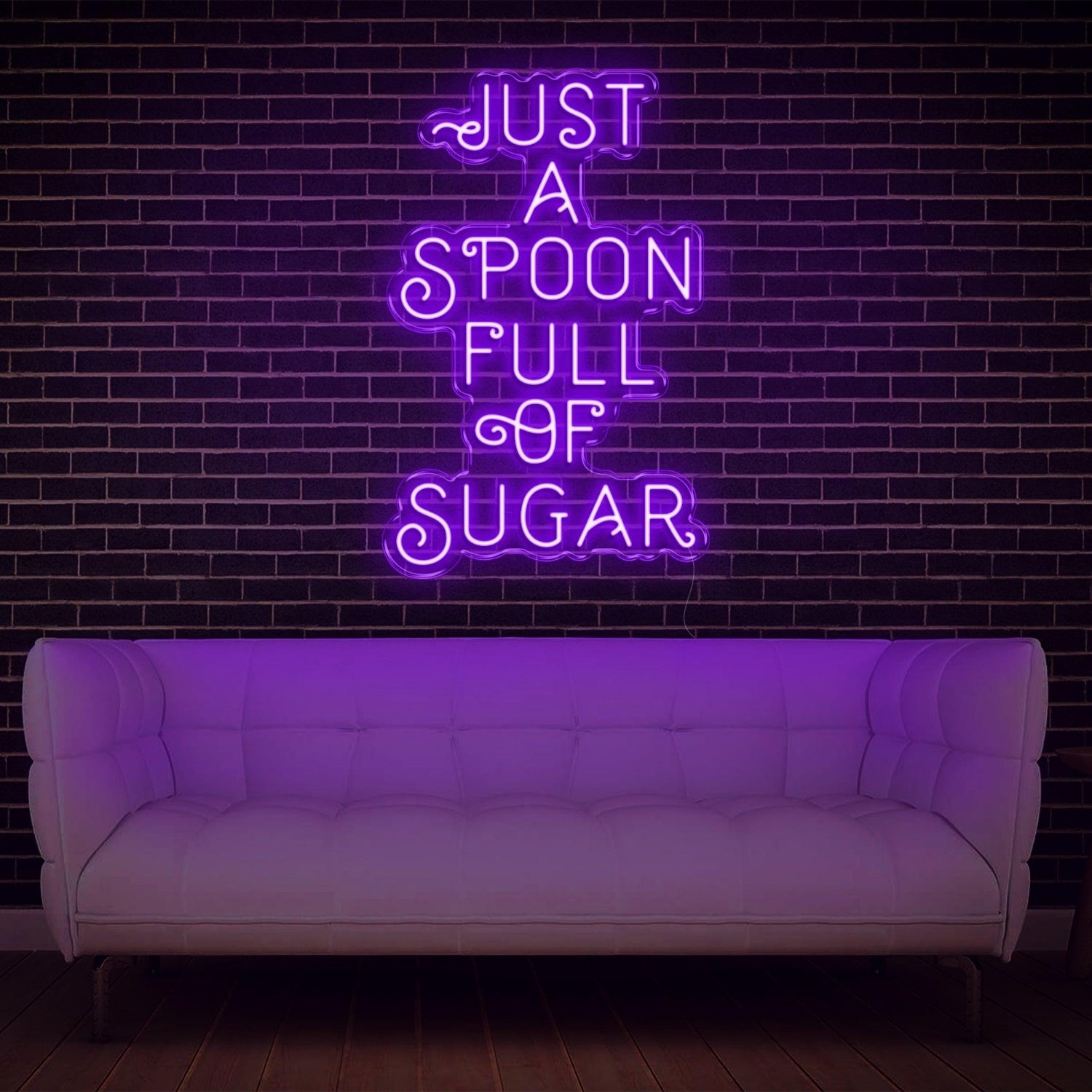 Blue Just A Spoon Full Of Sugar Led Neon Sign For Home Cafe Sweet Decor | Shineneon