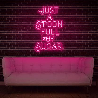Blue Just A Spoon Full Of Sugar Led Neon Sign For Home Cafe Sweet Decor | Shineneon