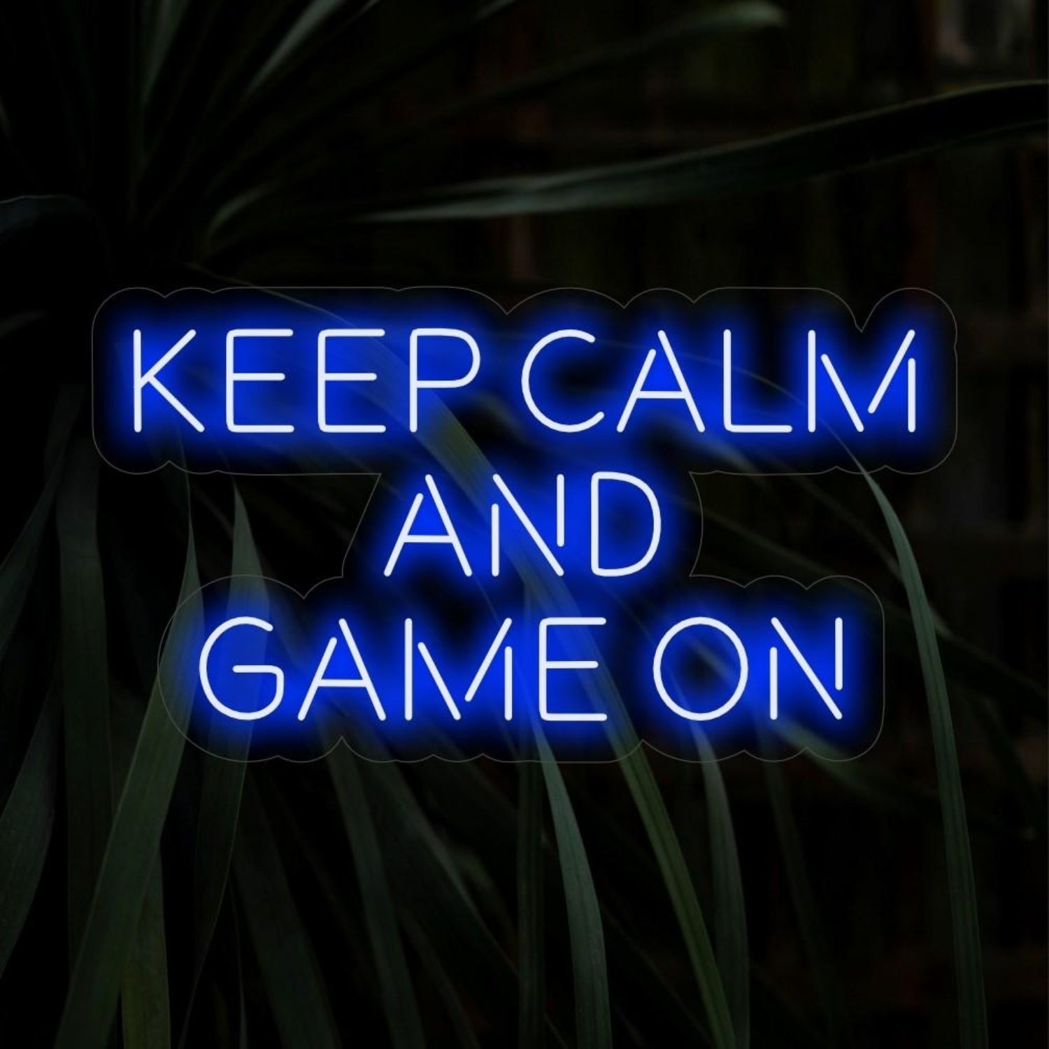 Blue Keep Calm And Game On Led Neon Sign For Gaming Room Wall Art | Shineneon