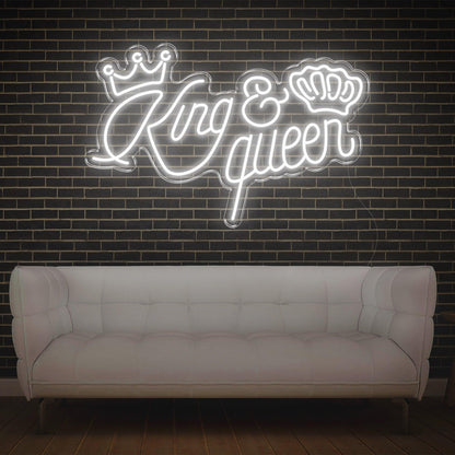 Blue King Queen Crown Led Neon Sign For Home Bar Decor | Shineneon