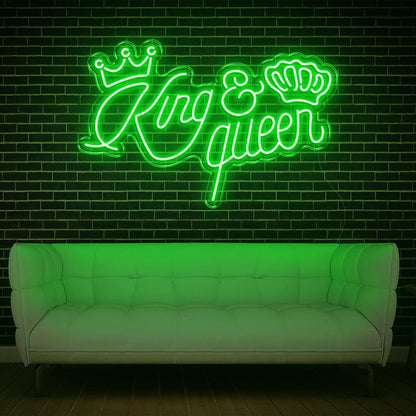Blue King Queen Crown Led Neon Sign For Home Bar Decor | Shineneon