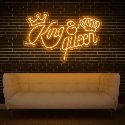 Blue King Queen Crown Led Neon Sign For Home Bar Decor | Shineneon