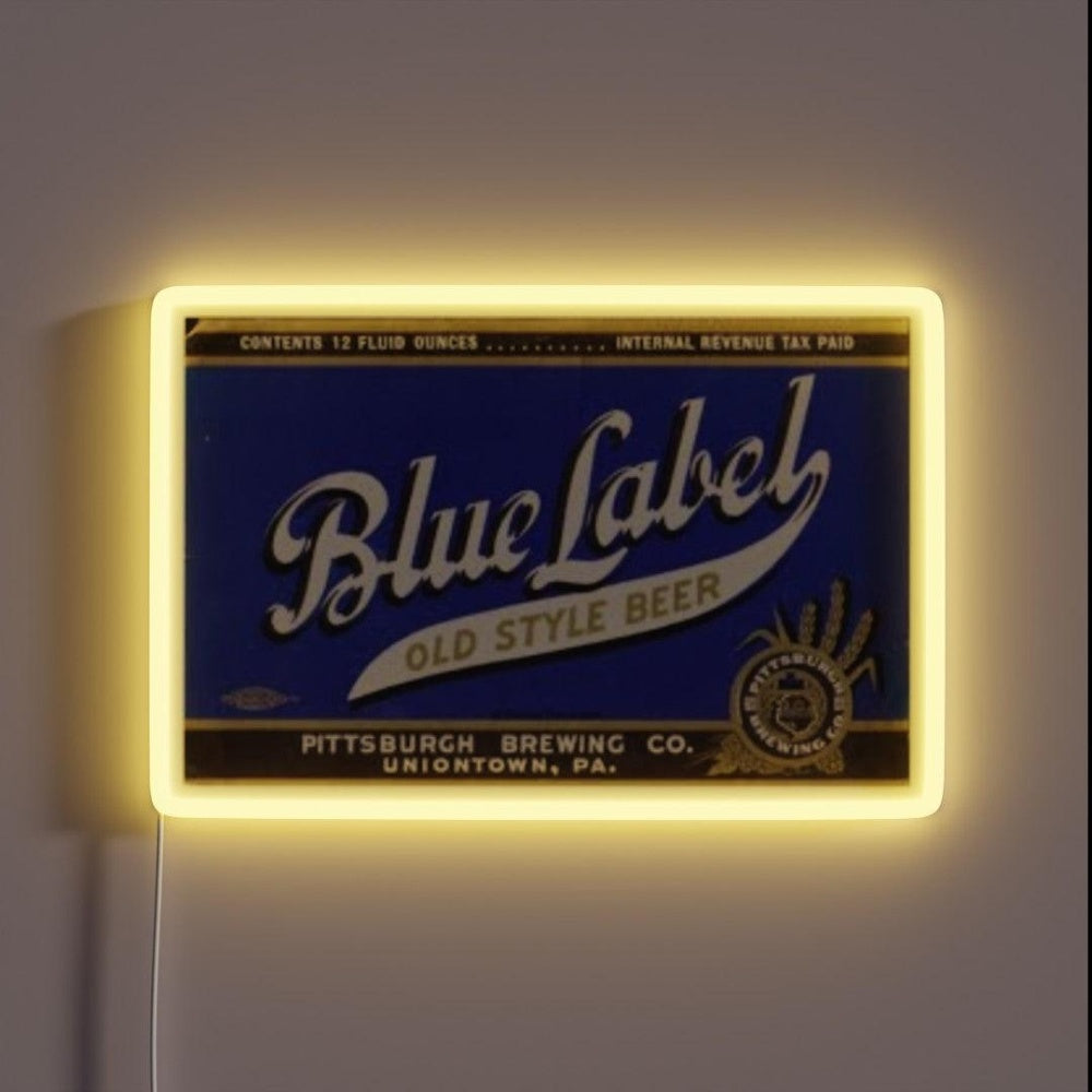 Blue Label Old Style Beer Rgb Led Neon Sign - Custom LED neon sign front view