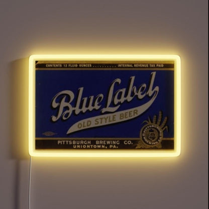 Blue Label Old Style Beer Rgb Led Neon Sign - Custom LED neon sign front view