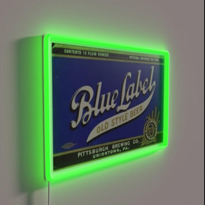 Blue Label Old Style Beer Rgb Led Neon Sign - LED neon sign close-up detail