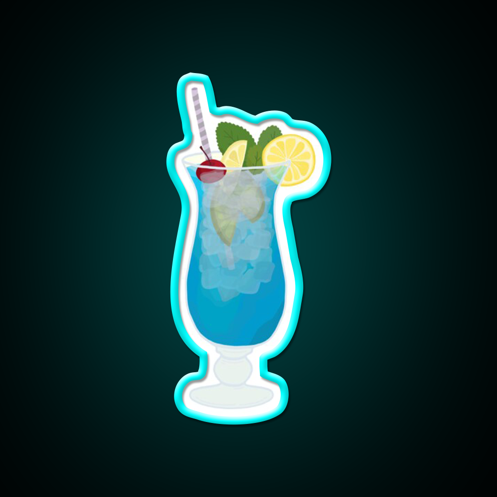 Blue Lagoon Cocktail Bar Decor Led Neon Sign Cocktail Bar Decor Rgb Color - Size and dimension reference