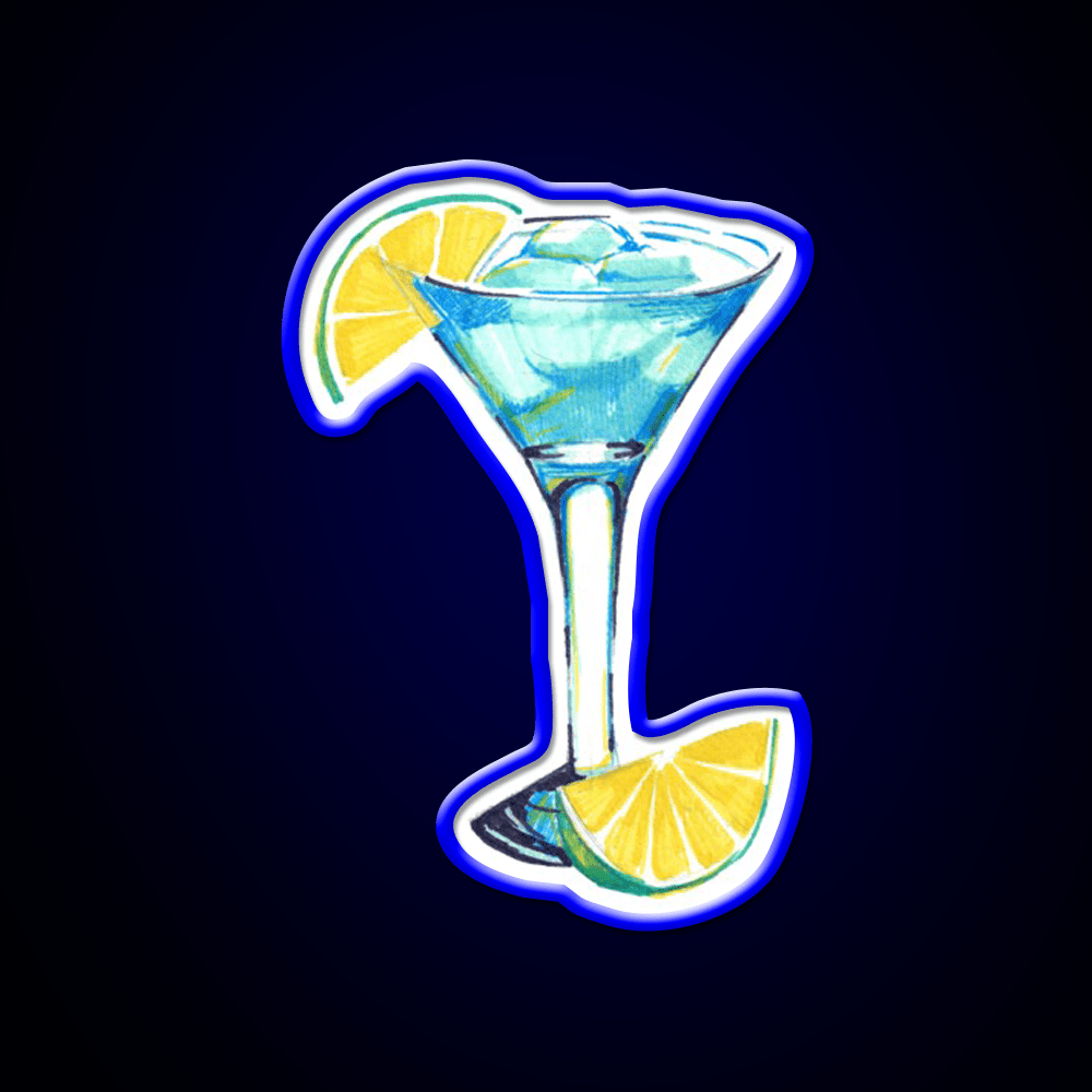 Blue Lagoon Cocktail Bar Decor Led Neon Sign Rgb Color - Shineneon