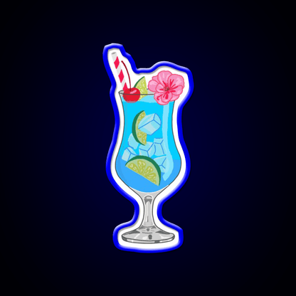 Blue Lagoon Drink Cocktail Bar Decor Led Neon Sign Rgb Color - Shineneon