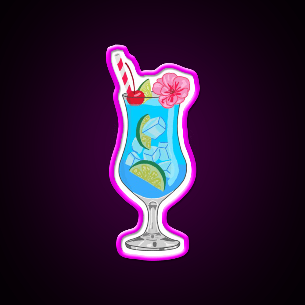 Blue Lagoon Drink Cocktail Bar Decor Led Neon Sign Rgb Color - Shineneon
