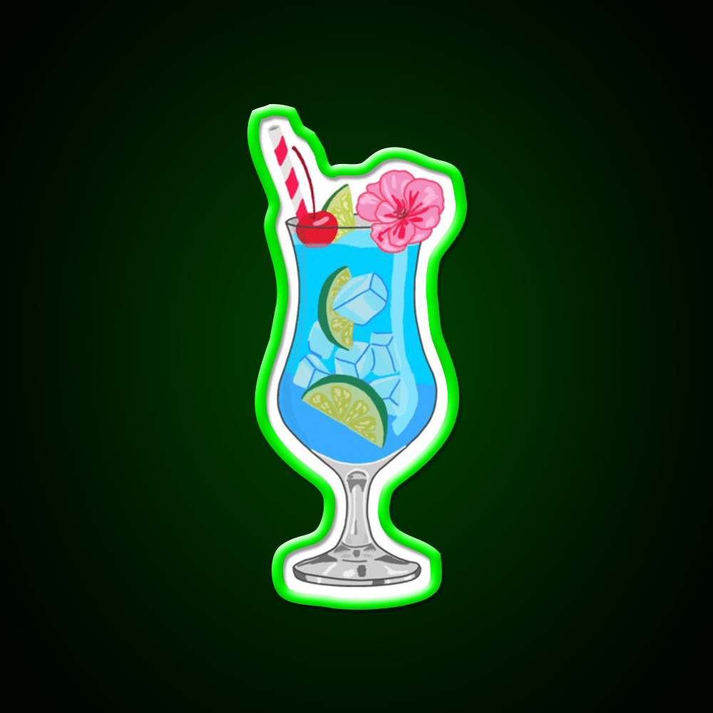 Blue Lagoon Drink Cocktail Bar Decor Led Neon Sign Rgb Color - Shineneon