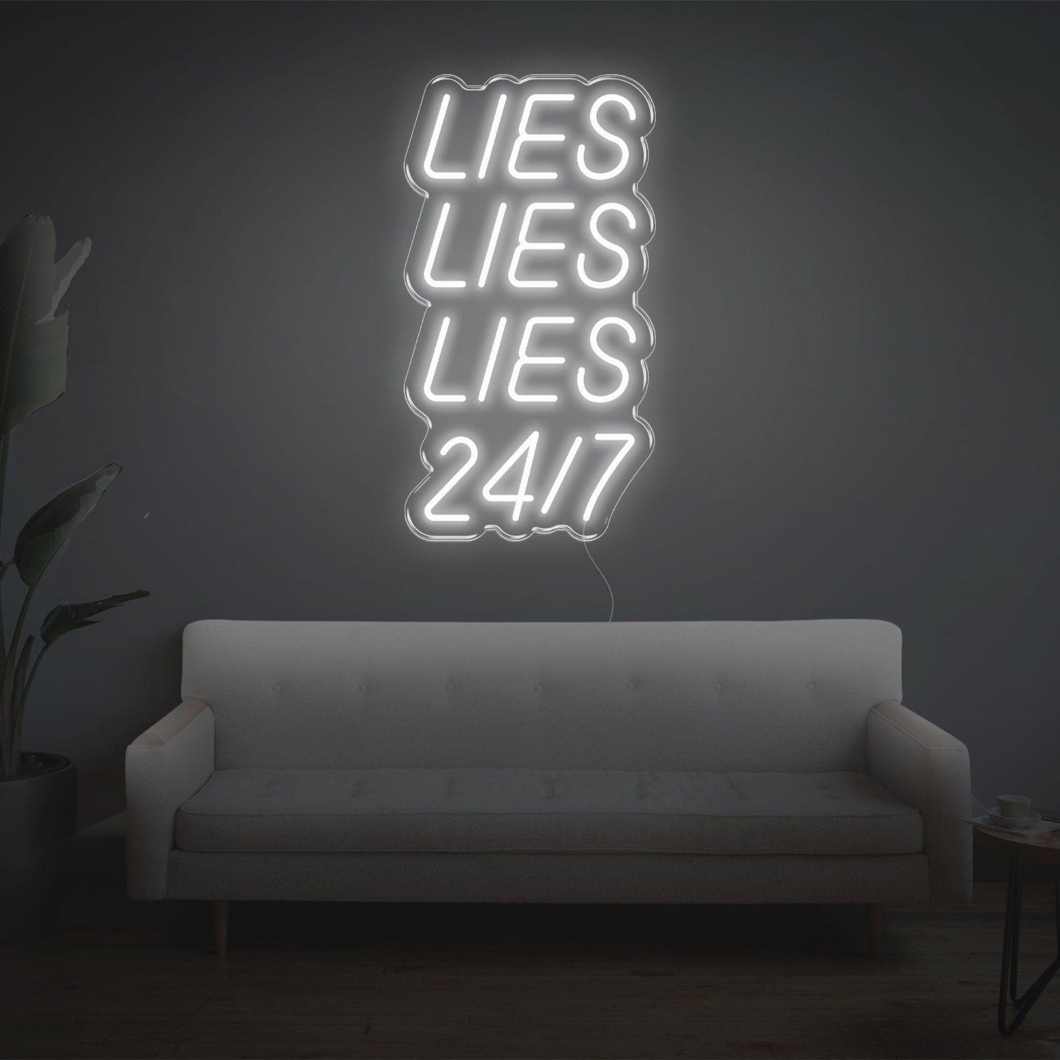 Blue Lies Lies Lies 24-7 Led Neon Sign For Home Wall Decor | Shineneon
