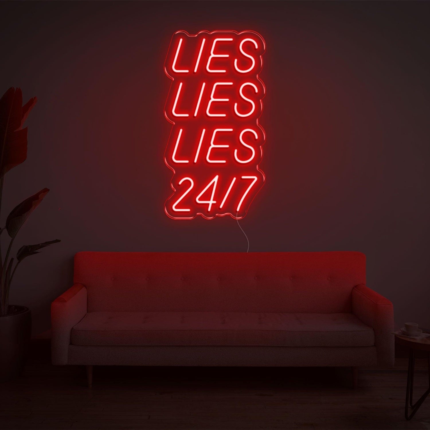 Blue Lies Lies Lies 24-7 Led Neon Sign For Home Wall Decor | Shineneon