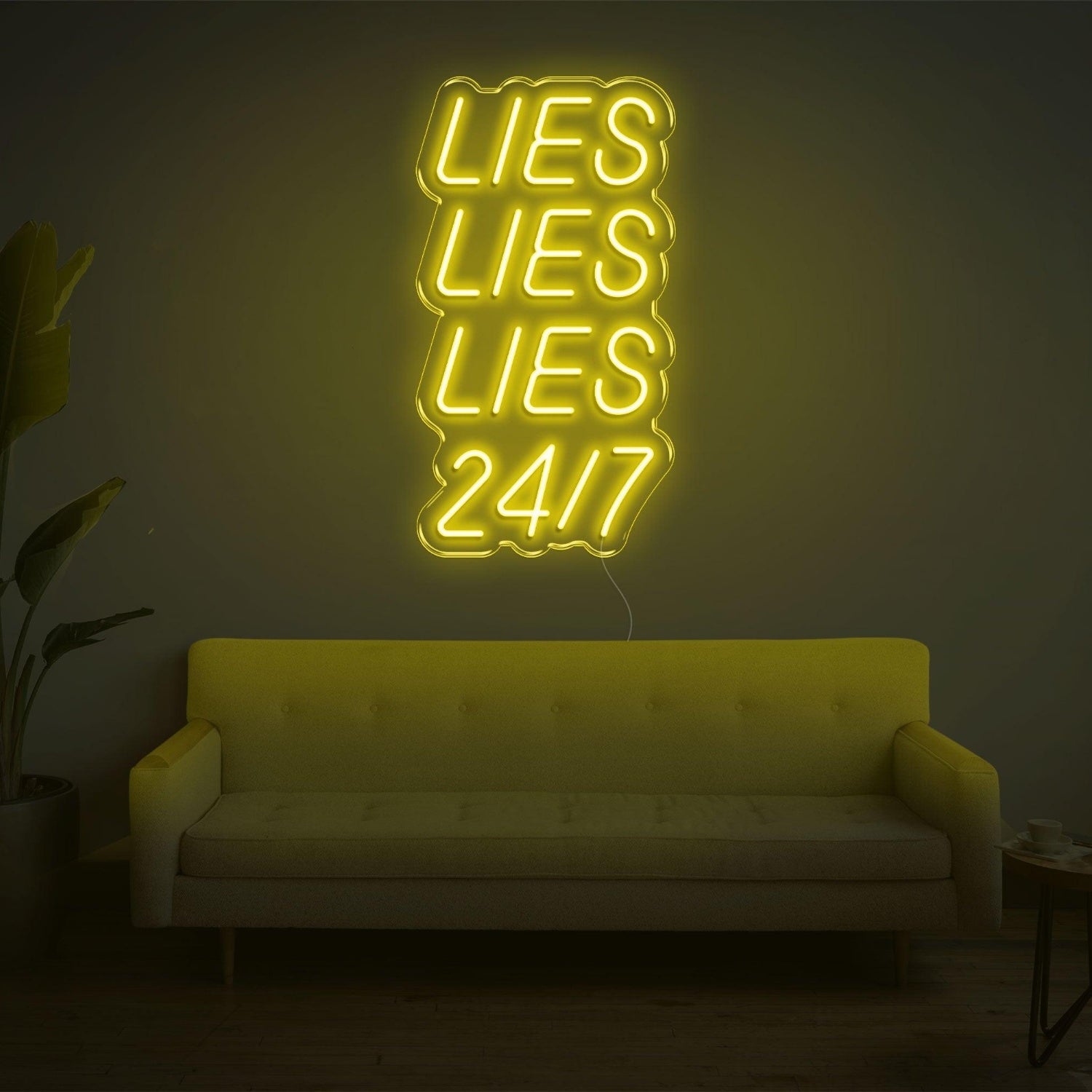 Blue Lies Lies Lies 24-7 Led Neon Sign For Home Wall Decor | Shineneon