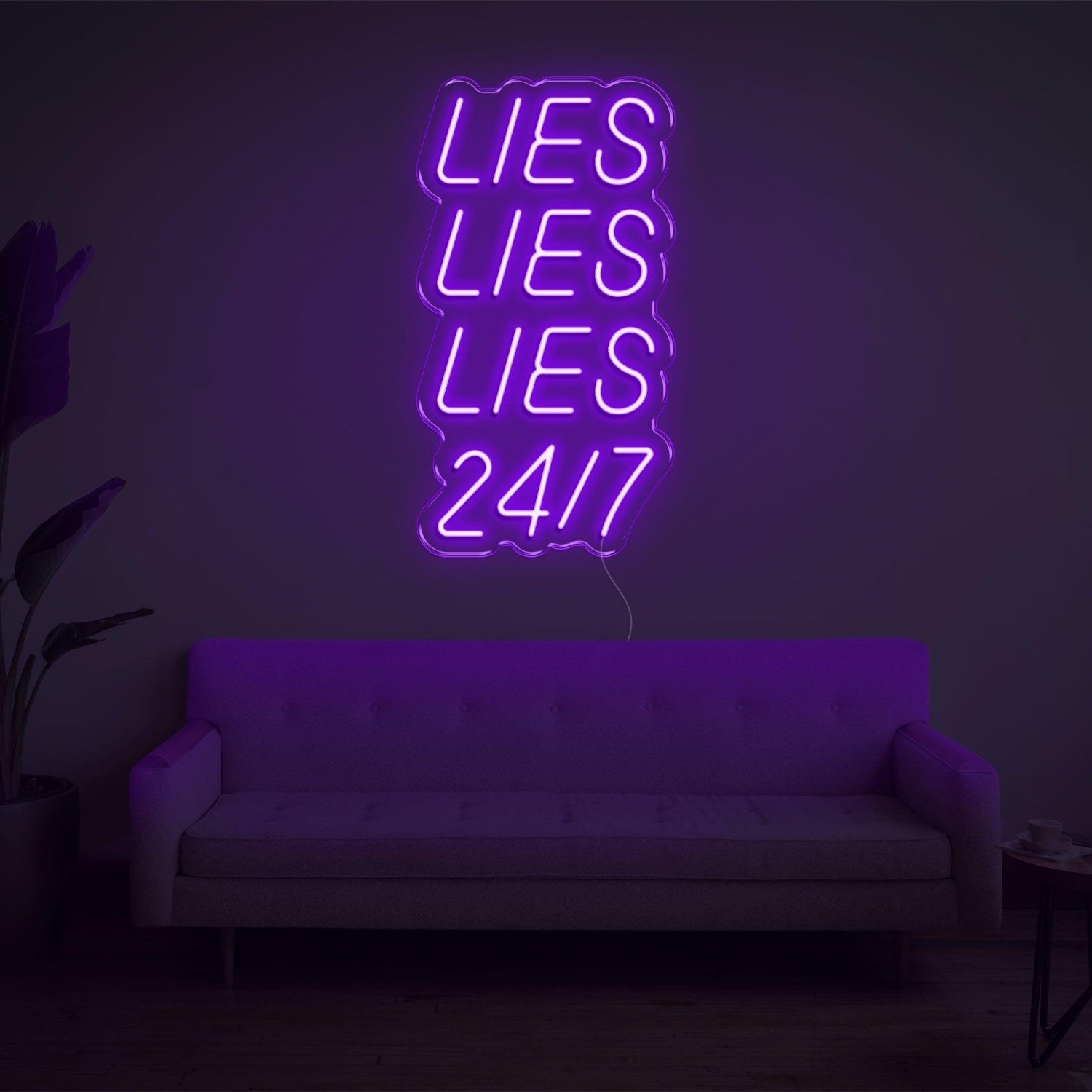 Blue Lies Lies Lies 24-7 Led Neon Sign For Home Wall Decor | Shineneon