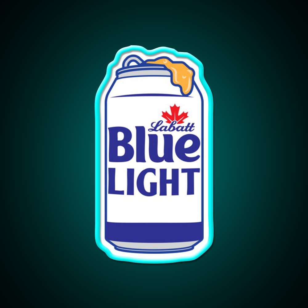 Blue Light Can Beer Bar Decor Led Neon Sign Rgb Color - Size and dimension reference